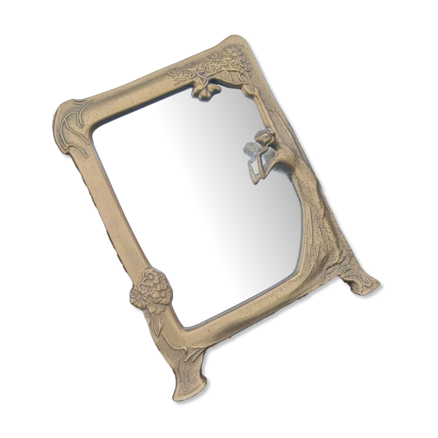 Brass retro mirror The Lady of the Lake