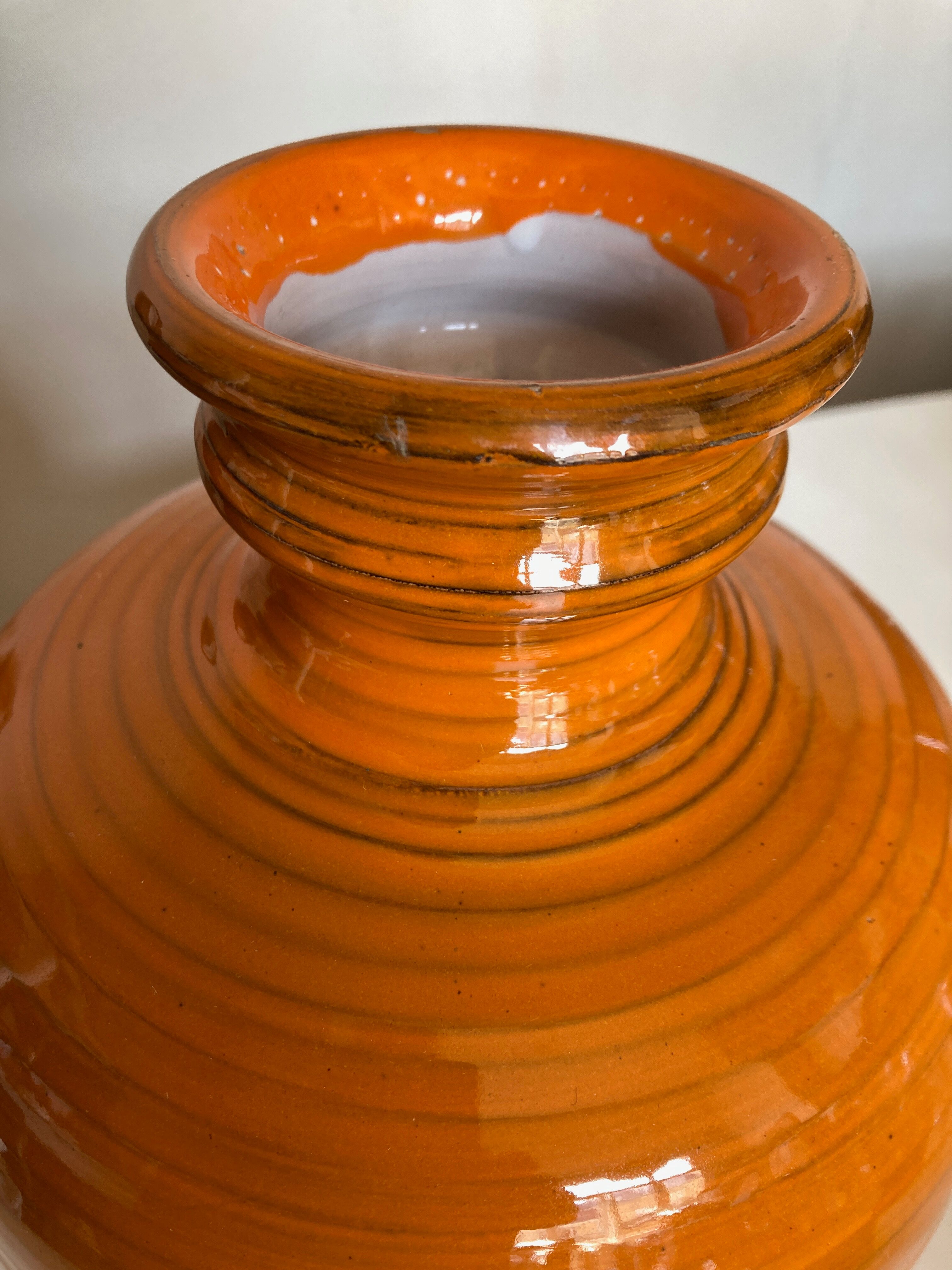 Vase XXXL Italian design 1960 in glazed earth