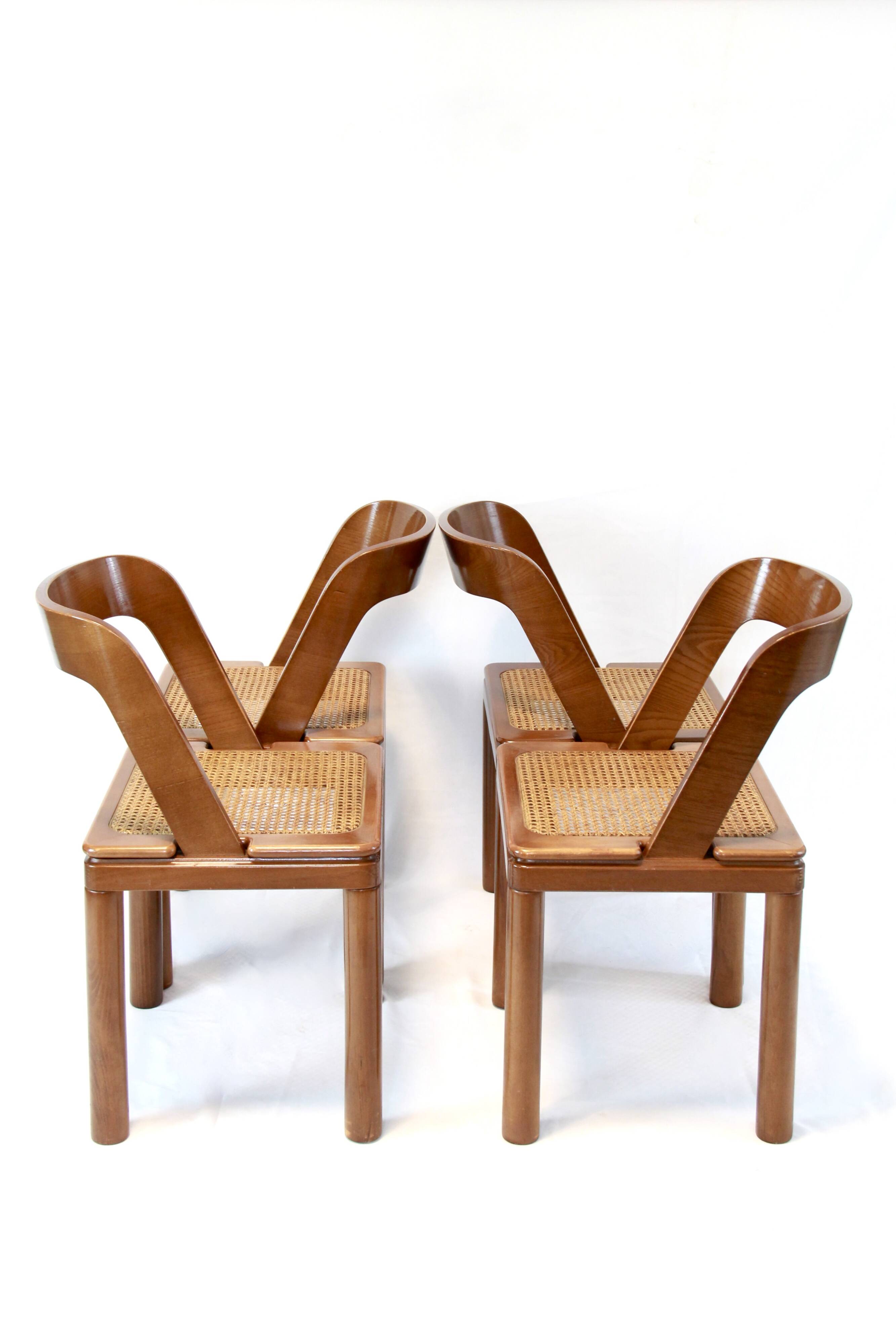 Sabot, Vintage Mid-Century Modern Dining Chairs by RB Rossana, Set of 4, It