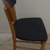 Black and natural wooden bistro chair