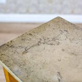 Art Nouveau Pine Nightstand with Stone Top, 1910