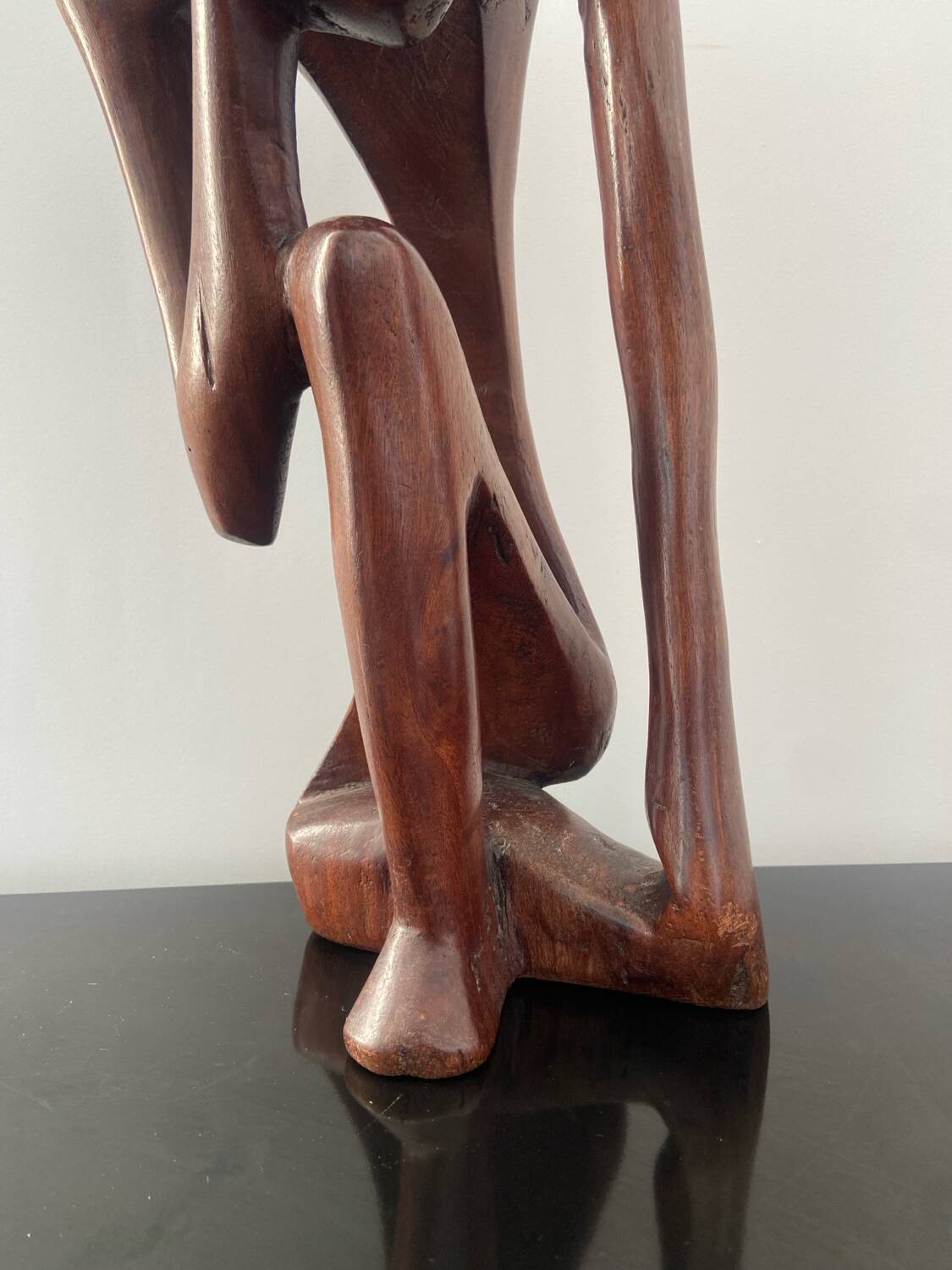 Wooden sculpture the Thinker