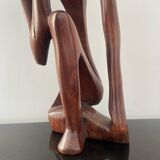 Wooden sculpture the Thinker
