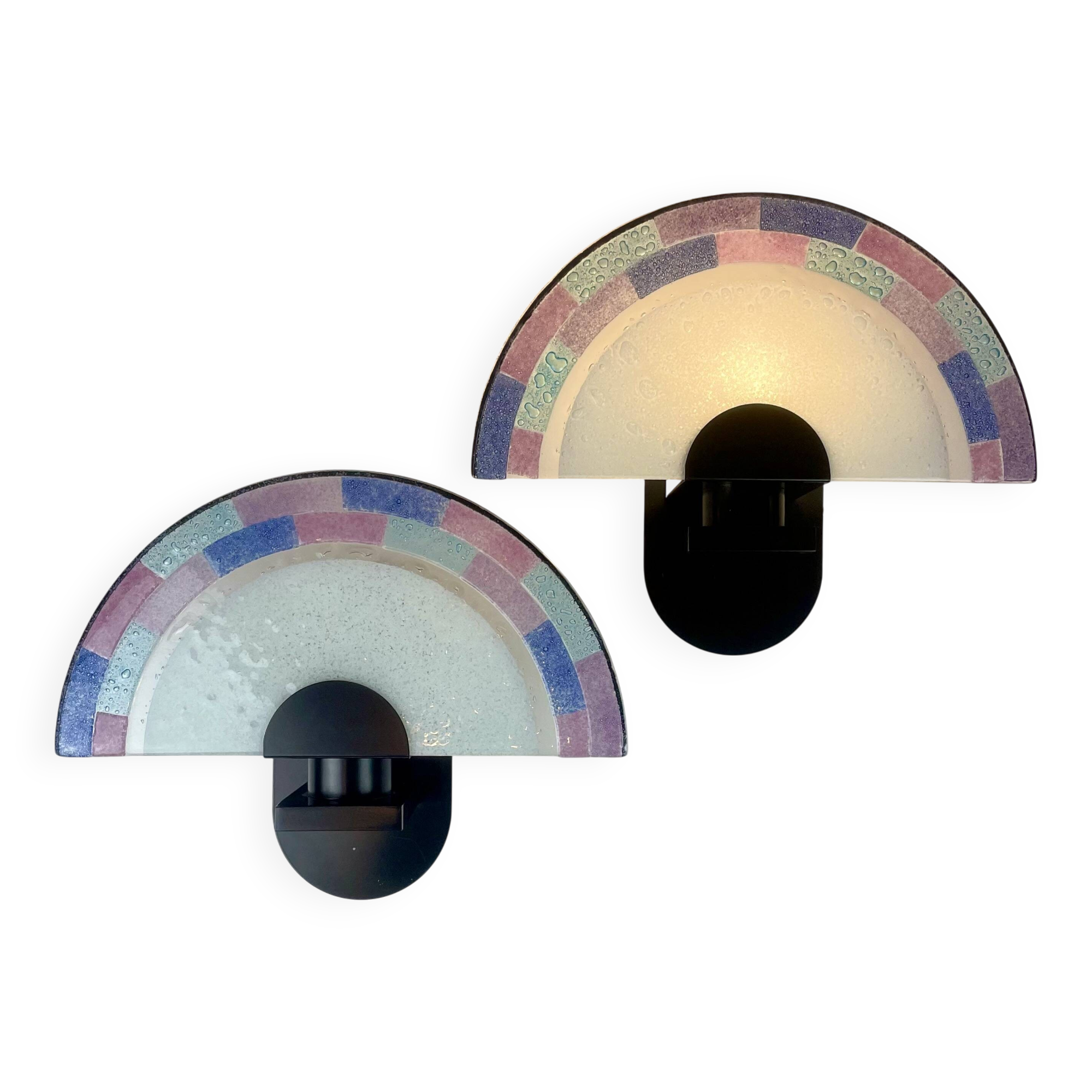 Pair of Post-Modern Murano Wall Sconces By Zonca, 1980s