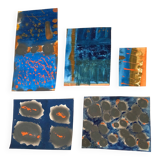 Lot of 5 Gouaches on paper
