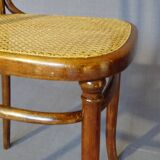 Fake pair of Kohn and Turpe tanned bistro chairs, circa 1900,