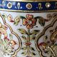 Hindu marble vase with floral decoration and gold leaf, in a box. Height 20 cm.