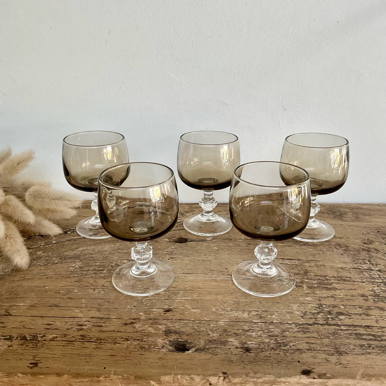 5 smoked liqueur glasses
