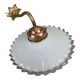 Antique wall lamp – opaline collar lamp with brass holder