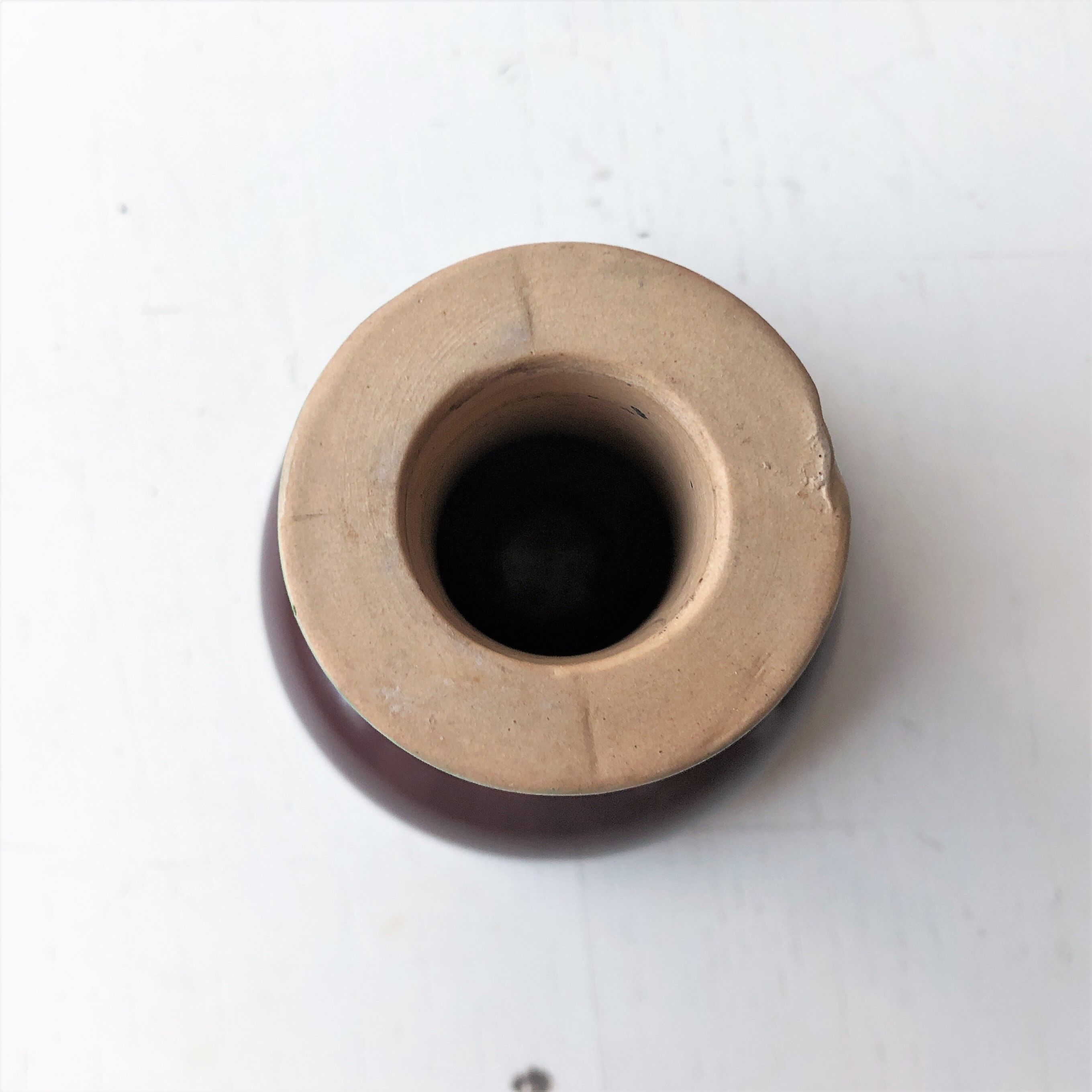Handmade glazed ceramic candle holder