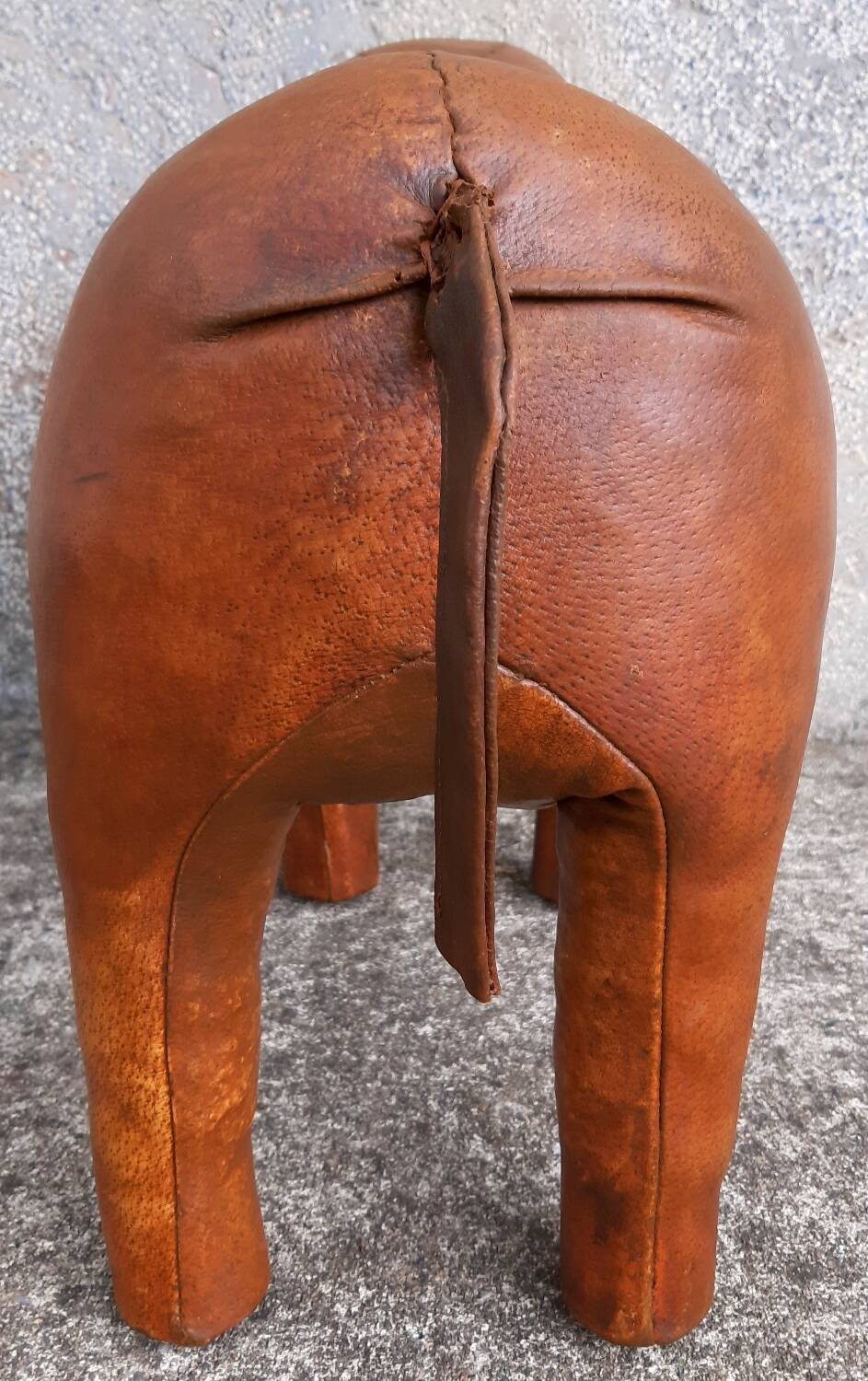 Leather footstool, Dimitri Omersa, 1950s