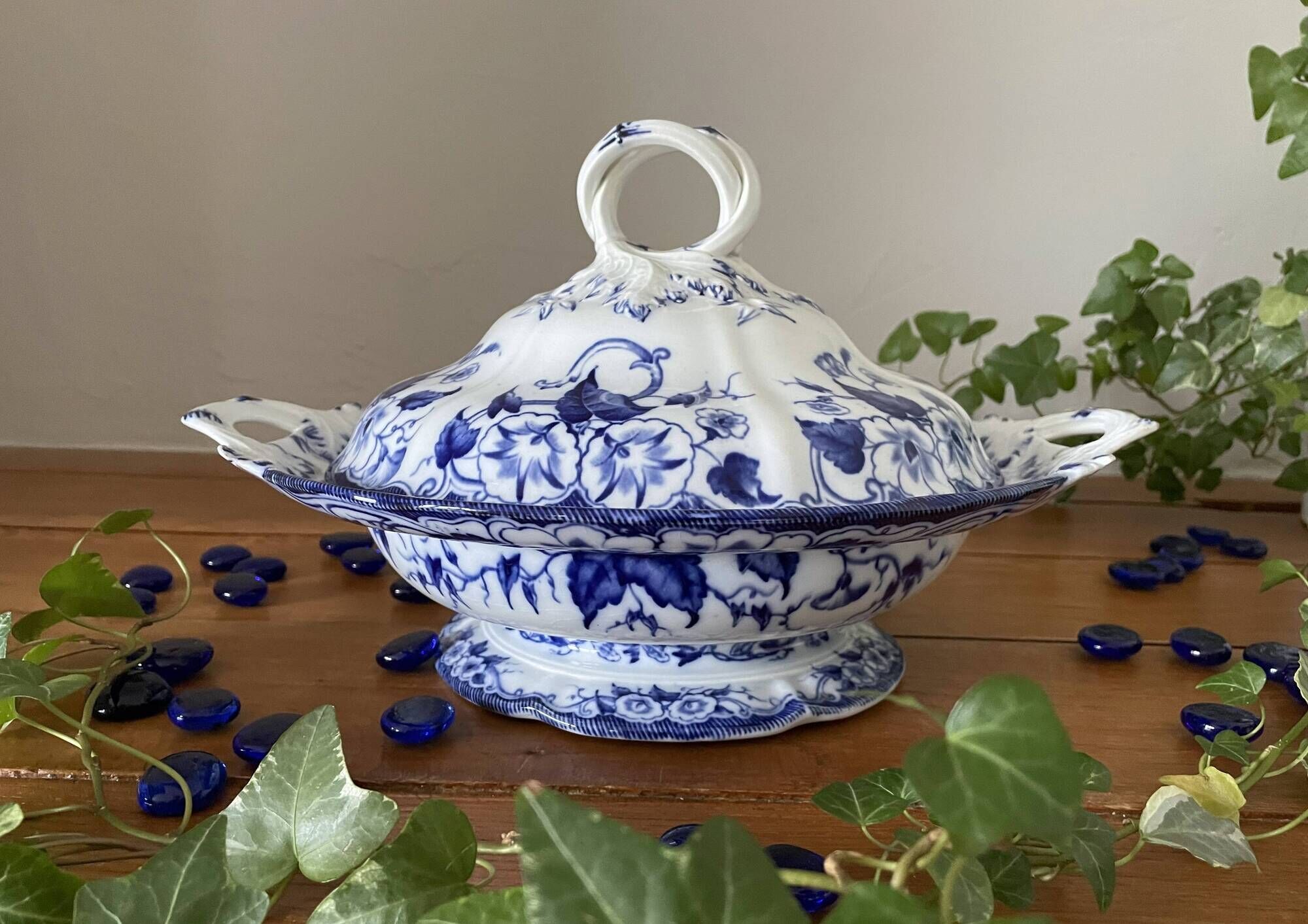 Very old vegetable dish in Creil & Montereau earthenware.