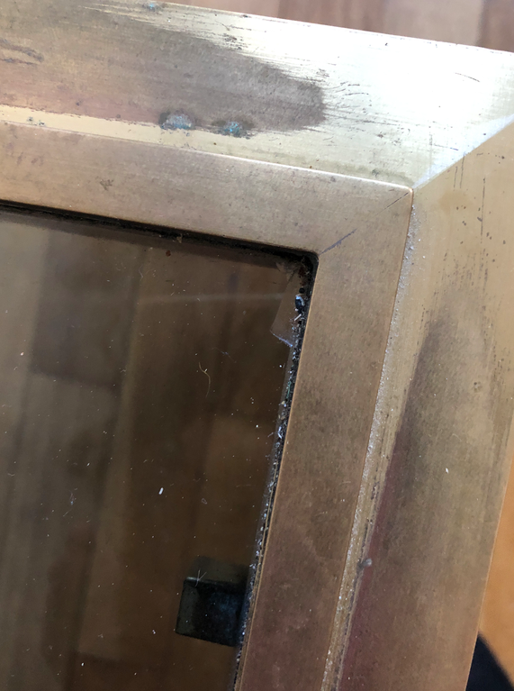 Low table smoked glass and brass