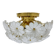 Plafonnier floral en verre blanc de Murano, italien, des années 1970.