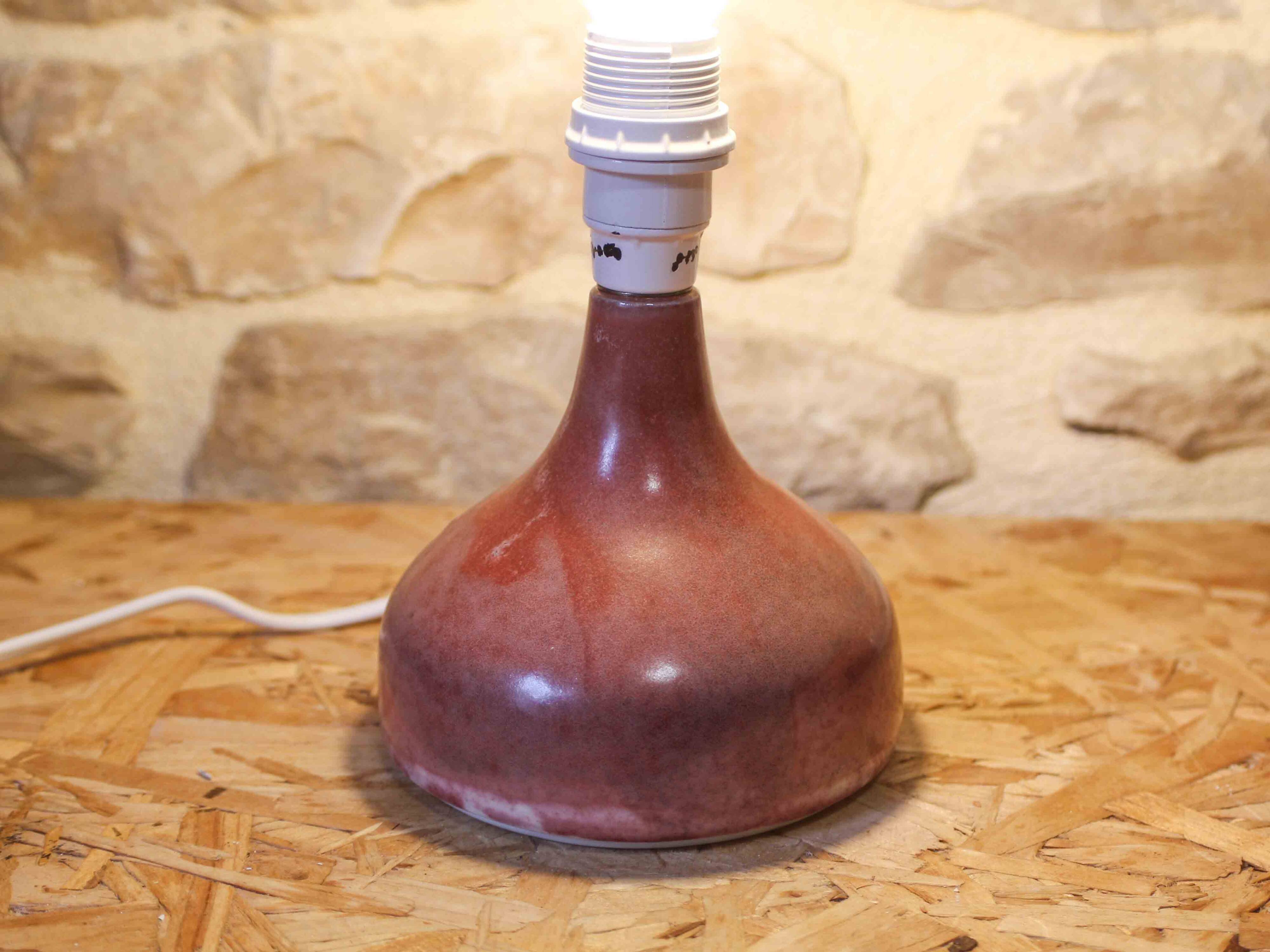 Glazed porcelain bedside lamp - Pierre Giot