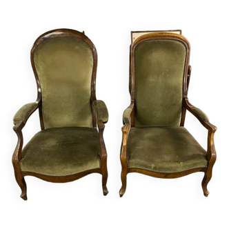 Pair of Voltaire armchairs