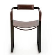 Paire de fauteuils Wanderlust marron avec éléments en métal noir