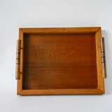 Wooden tray with bamboo effect handles, 1930