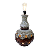 Vintage 60-70's sun lamp ceramic fat lava style functional