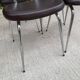 Set of 4 vintage chairs from the 60s/70s in brown faux leather with chrome compass legs.