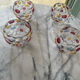 Set of 3 vintage punch cups (+ 1 free) made of blown glass with cabochon.