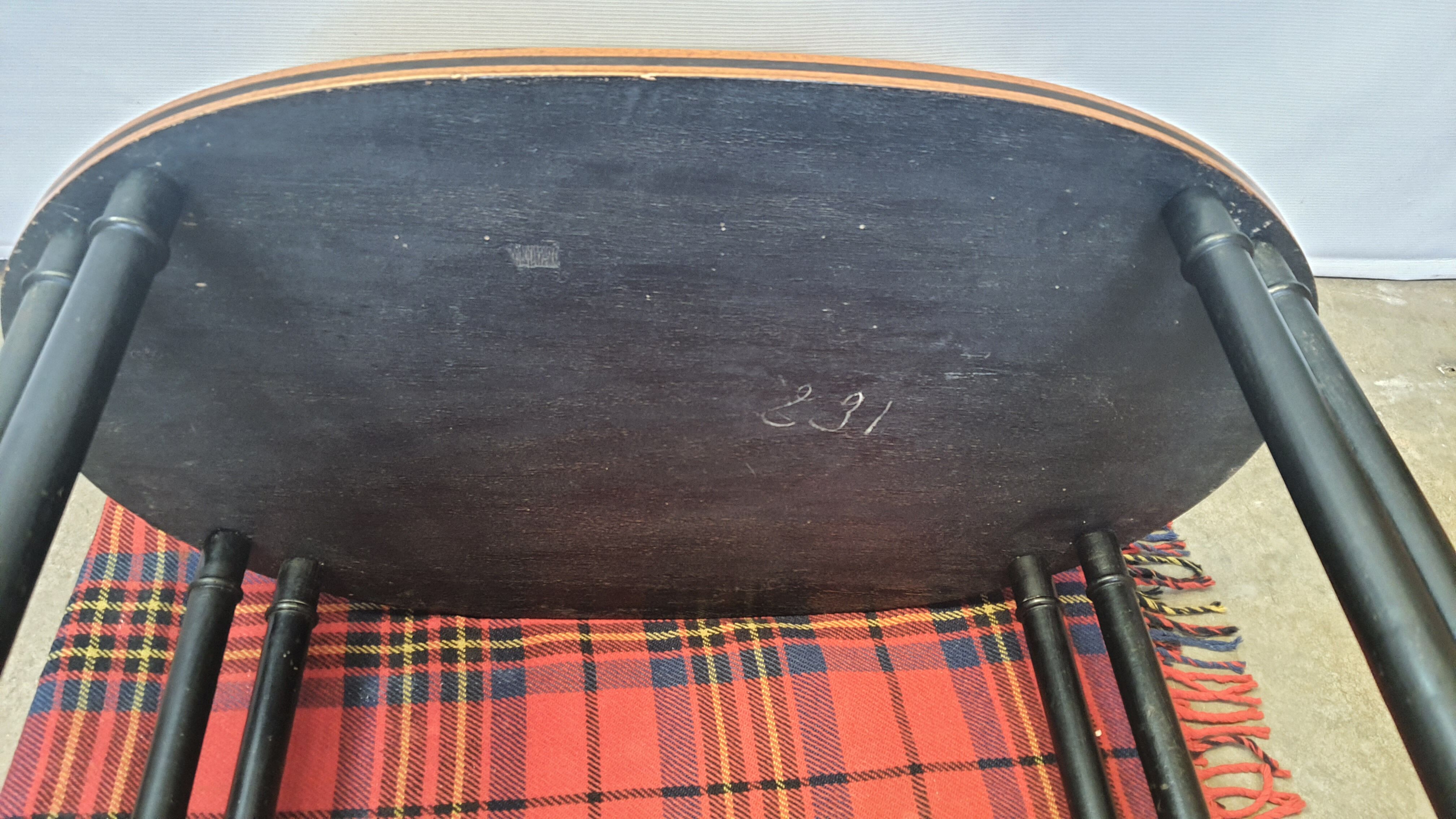 Art deco tea table Maurice Dufrène oval zebrano