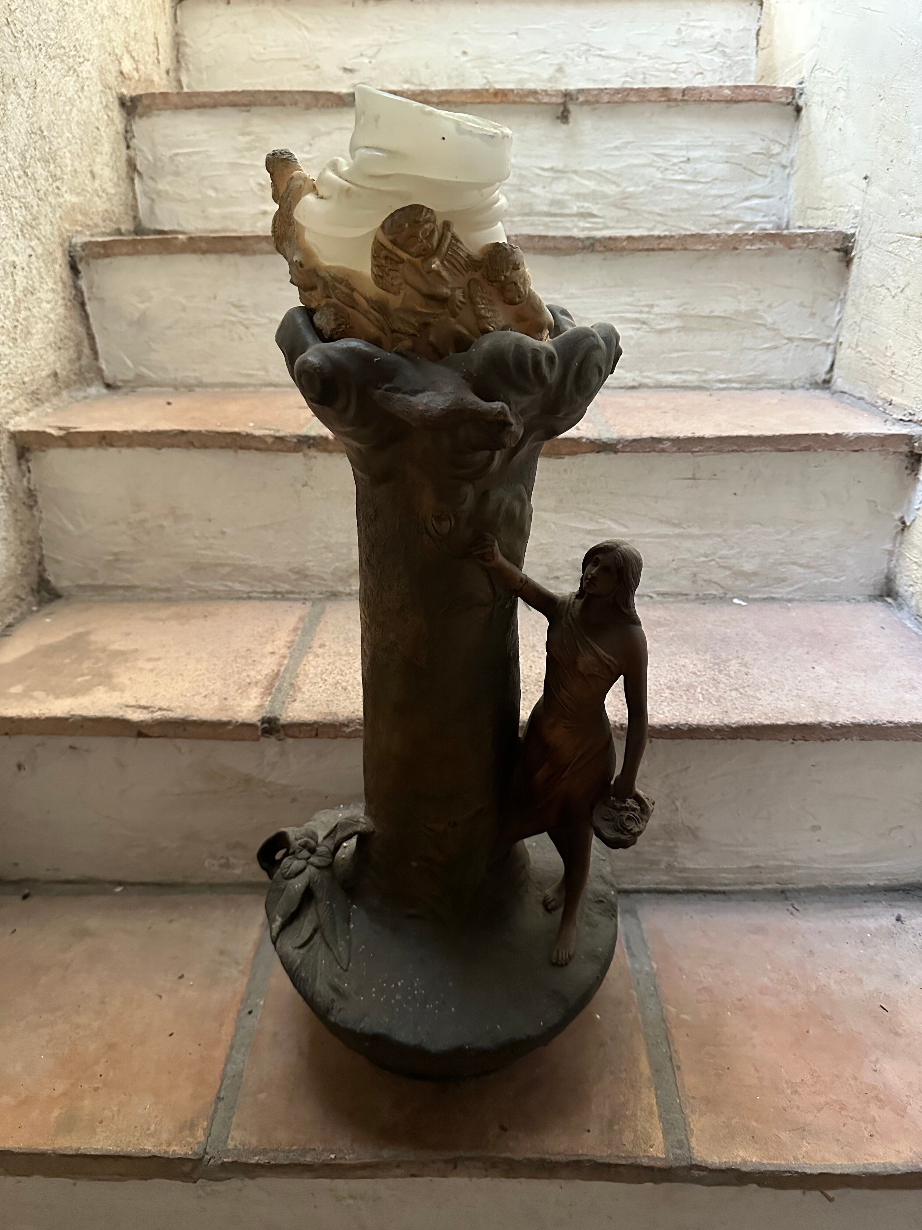 Sculpture vase with woman and jug