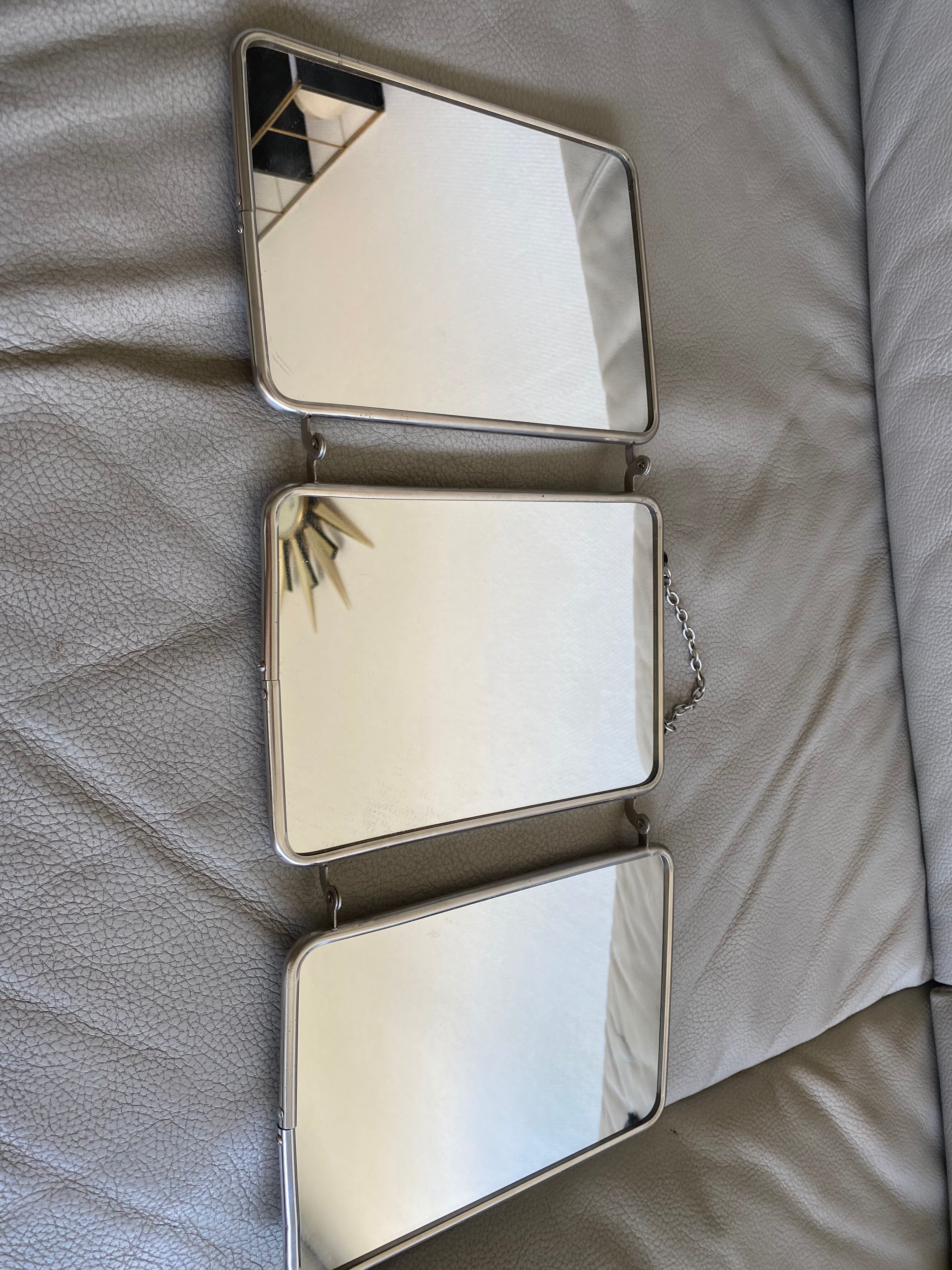 Triptych barber mirror