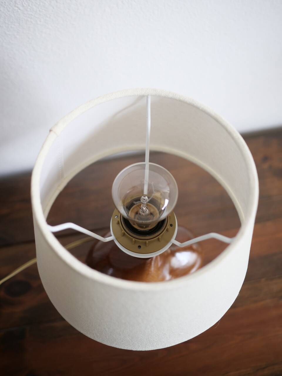 1960s free form wooden bedside lamp