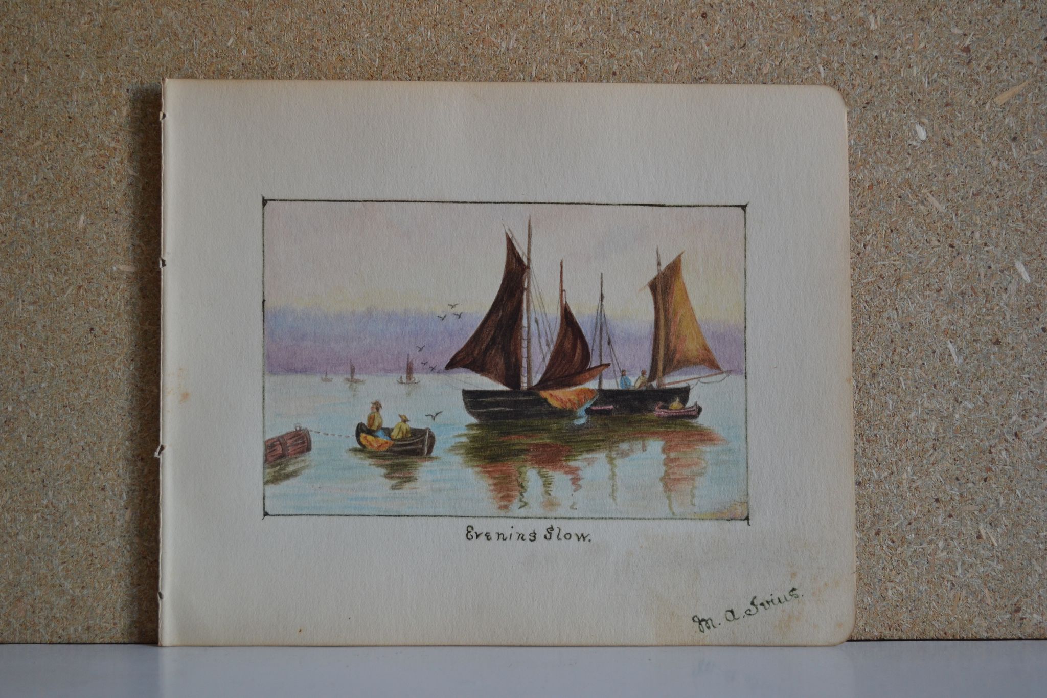 Pencil drawing circa 1910 evening glow