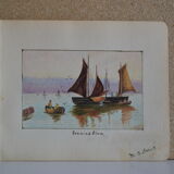 Pencil drawing circa 1910 evening glow