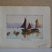 Pencil drawing circa 1910 evening glow