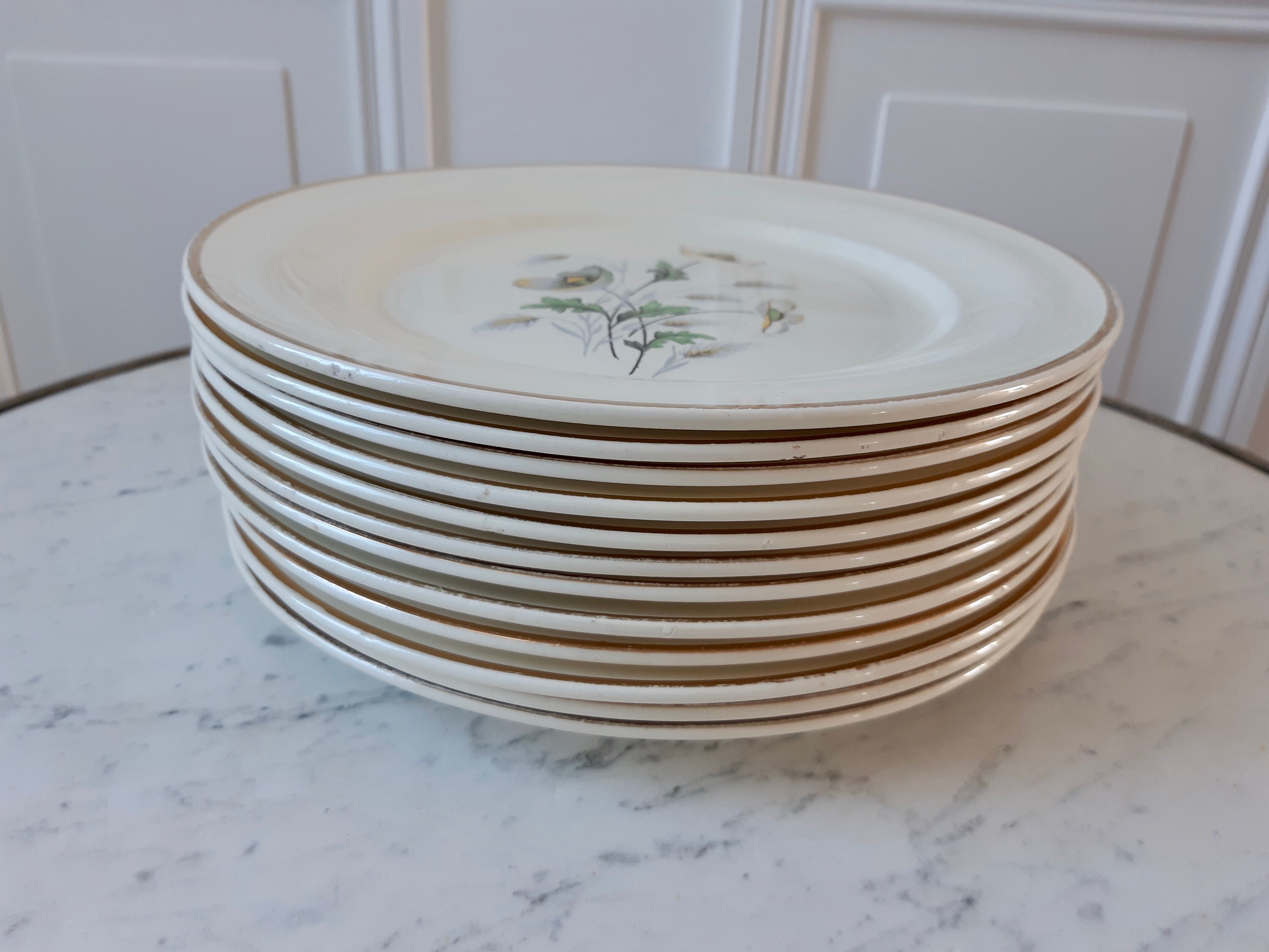Lot de 6 assiettes Saint Amand modèle Anémone
