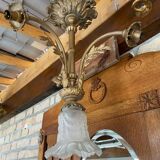 Antique bronze ceiling light in Louis XV style, height 50 cm.