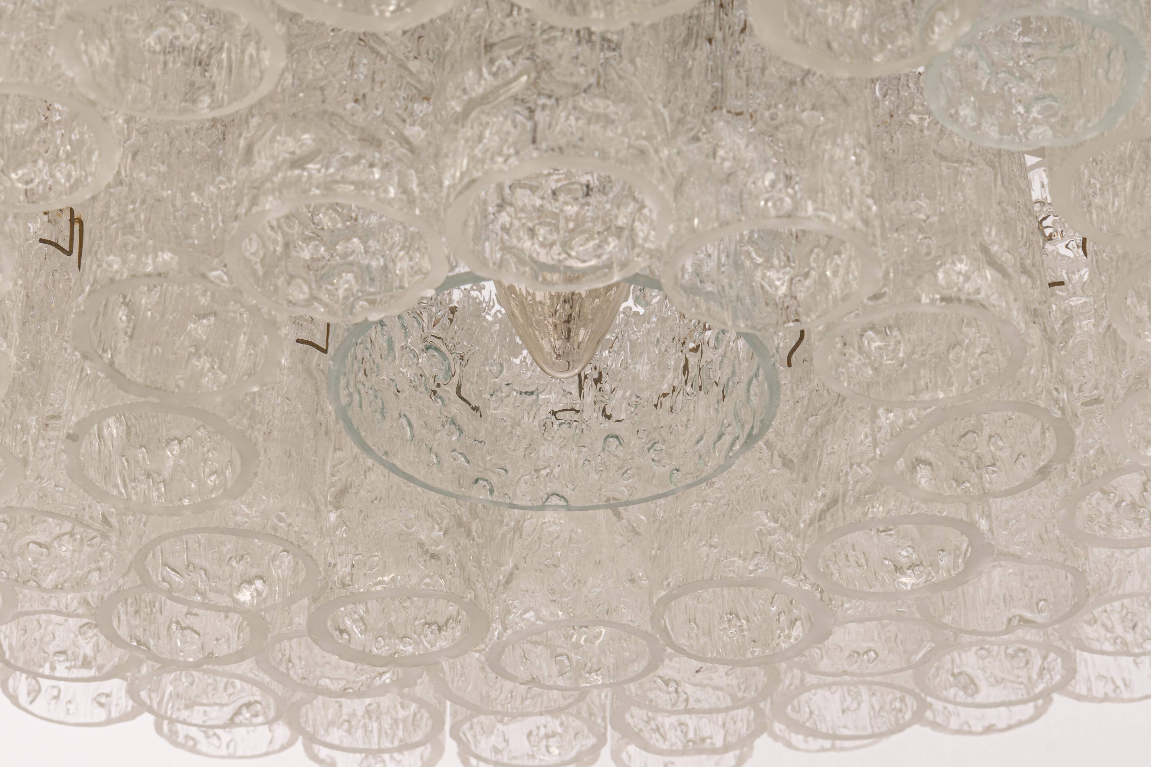 Large Doria chandelier with frosted glass tubes, Germany, 1960s.