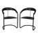 Paire de chaises "Canasta" en métal et cuir des années 1970 conçues par Arrben