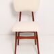Beech wood armchair in cherry colour with cream boucle fabric - 20th century, Europe, 1960.