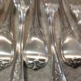 12 silver-plated metal table forks Ercuis Dubarry model