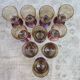 Vintage coloured tinted glass footed glasses