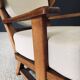 Brutalist Oak Wingback Lounge Chair, Netherlands, 1950s