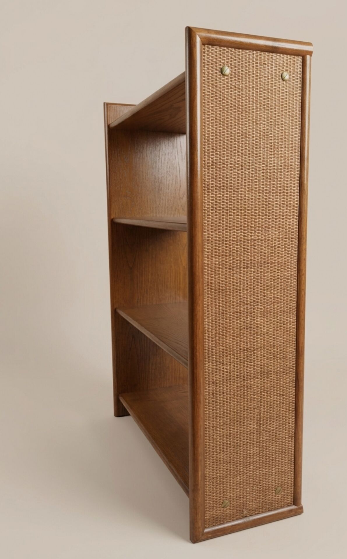 Vintage Wooden Desk and Wall Shelf Set with Rattan – Juncosa
