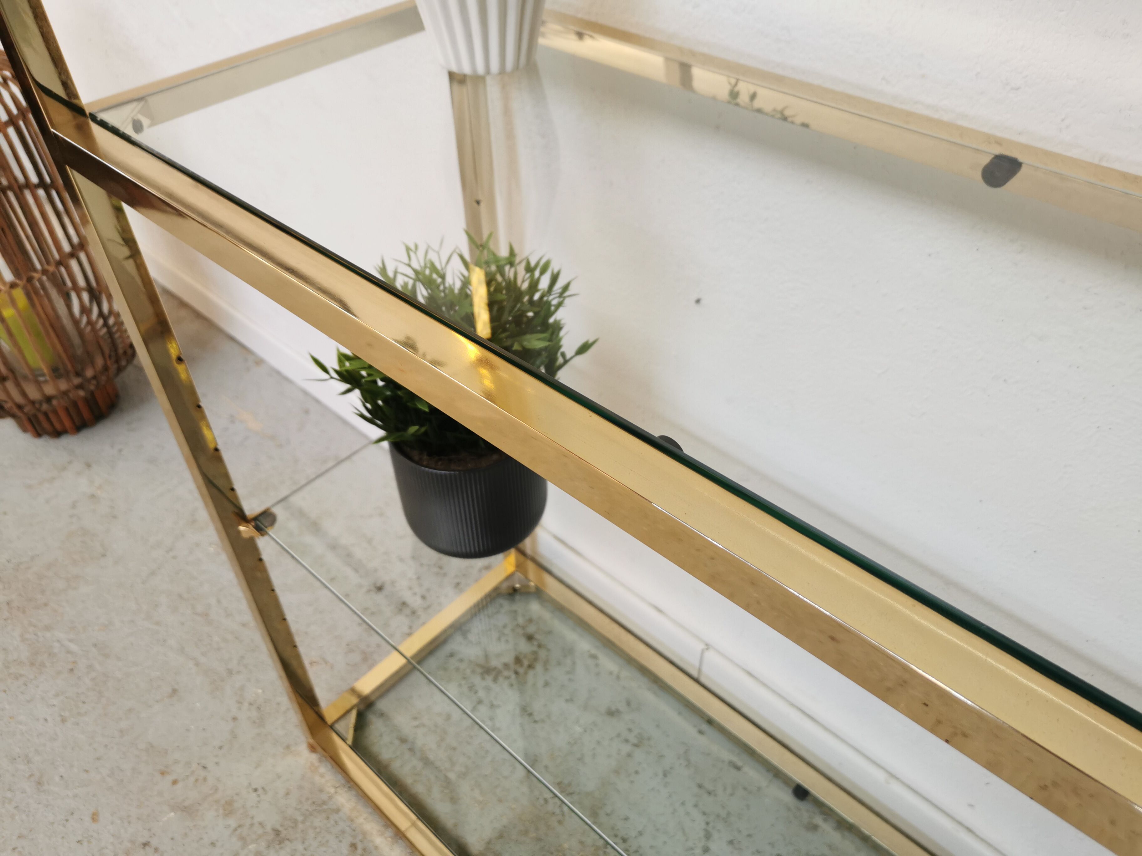 Shelf vintage brass gilded design 1970