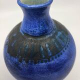 Jacques Blin vase in blue ceramic, France, Mid Century Design