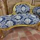 Méridienne/Chaise longue Louis XV dorée - Style Napoléon III