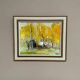 Original Swedish Oil on Canvas – "Houses and Trees in Autumn" by Pia H. Campbell