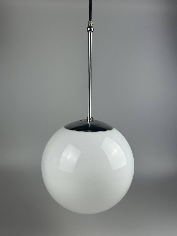 1960s and 1970s Globe Lamp, Hanging Lamp, Glass Ceiling Lamp, Space Age Des