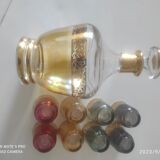 Liqueur carafe with 8 assorted greens