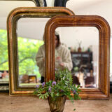 Miroir Louis Philippe ancien assiette en bois