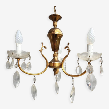 Vintage chandelier with tassels 3 arms of light