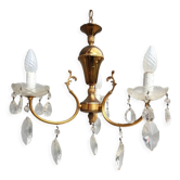 Lustre vintage à pampilles 3 bras de lumière